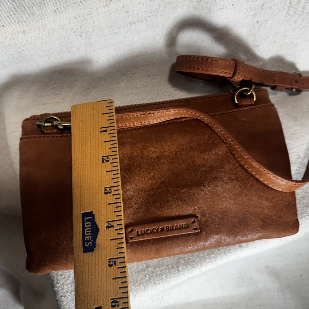 Lucky Brand Cognac Leather Crossbody Wallet Bag - Picture 10 of 11
